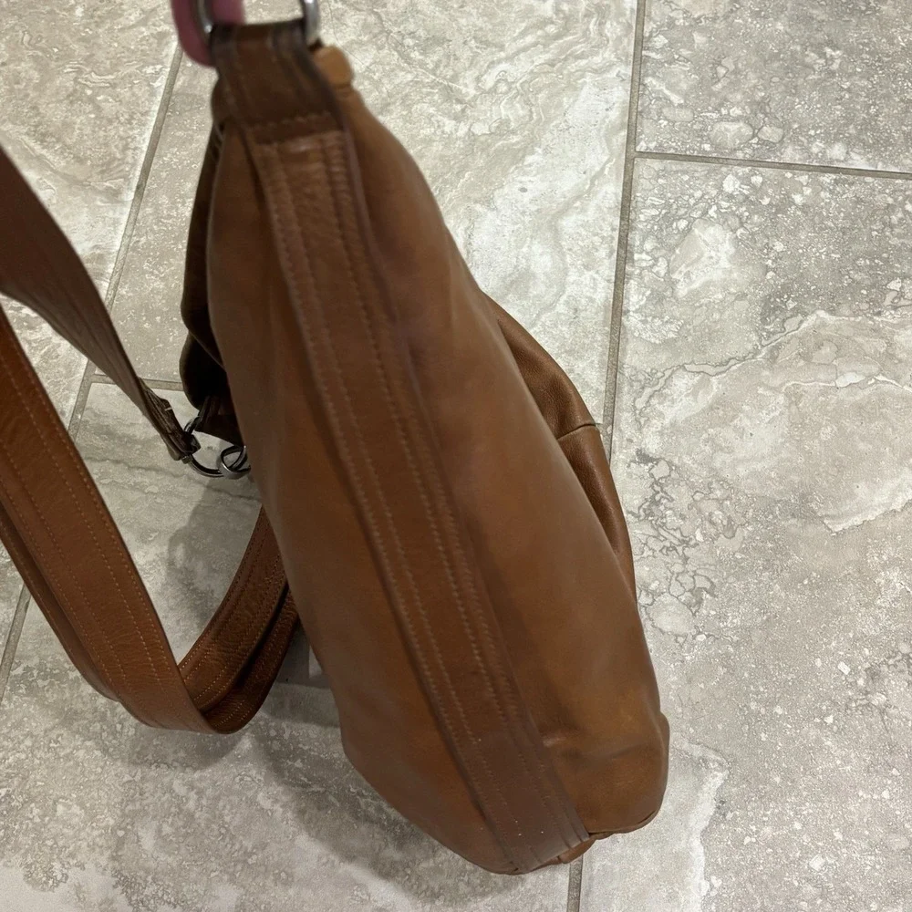 Rough & Tumble Brown Lamb Leather Hobo XBody Bag Original Straps USA